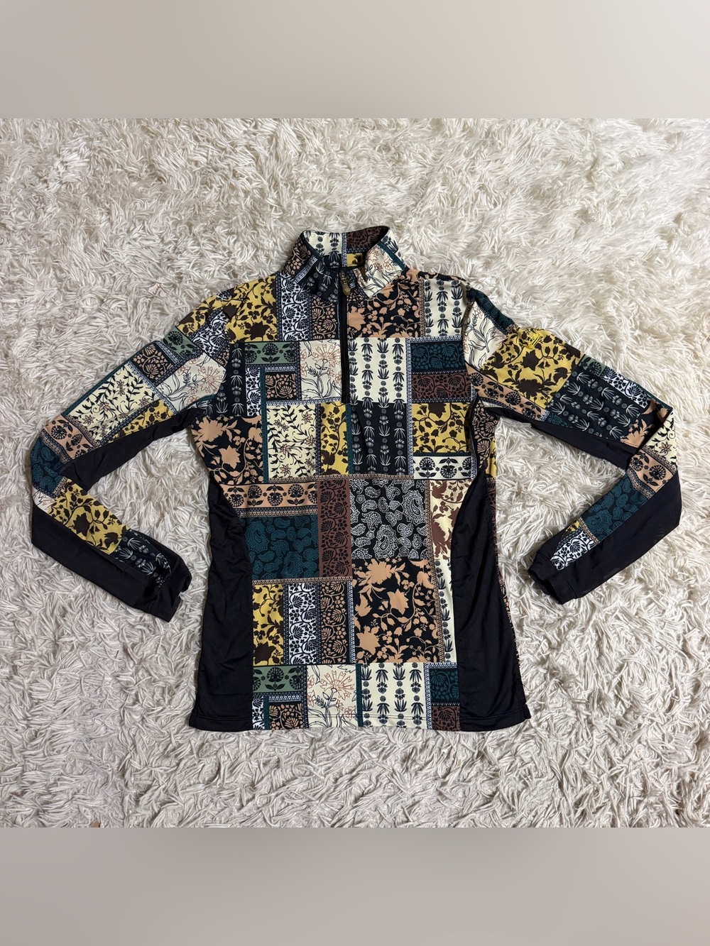 Women’s XS Floral Pattern Kastel Denmark Long Sleeve Horseback Riding Sunshirt